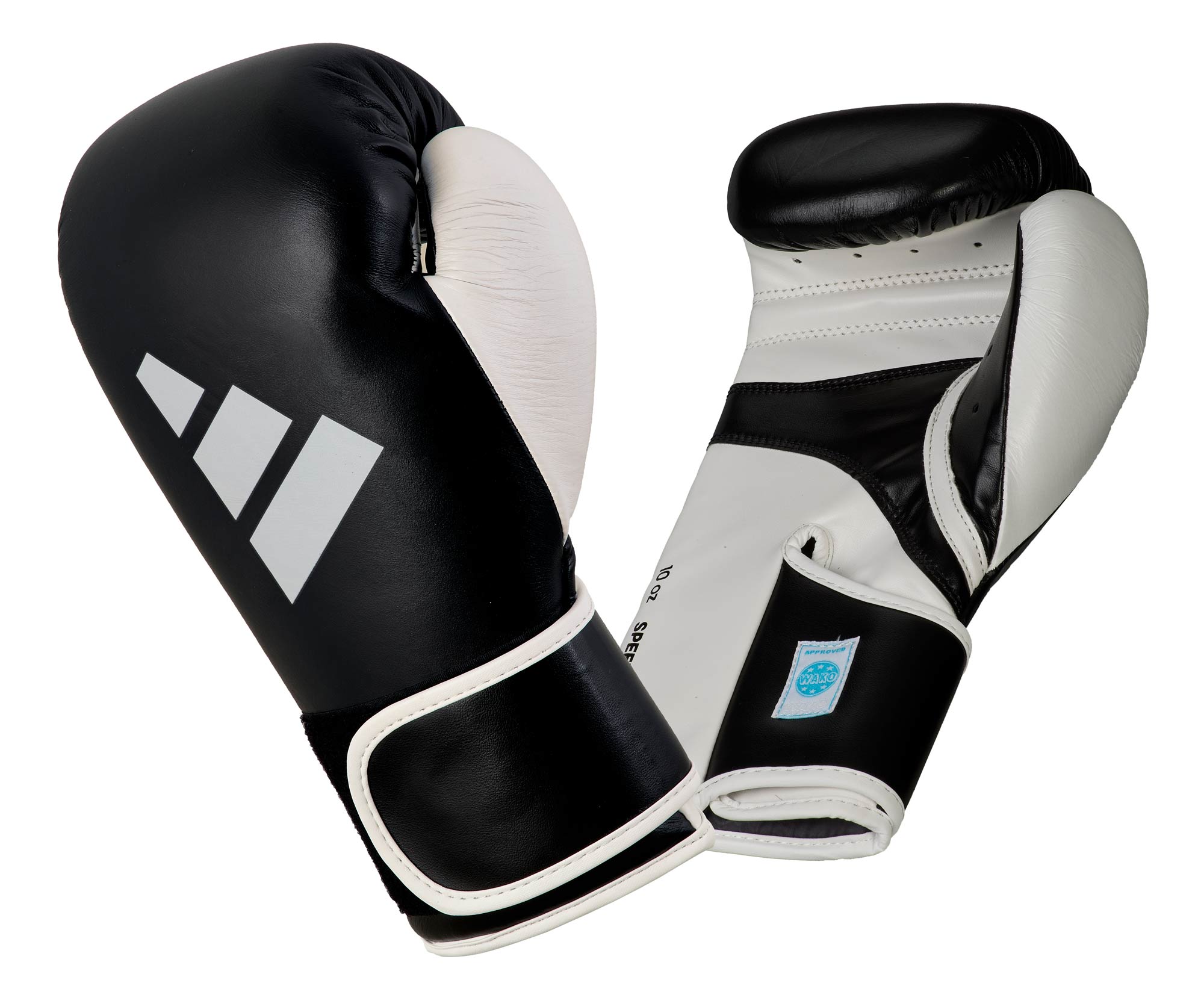 ADIDAS WAKO Approved Kickboxing Fight Gloves, Cowhide Cuir Leather Speed 165 adiSBG165, 10 Oz Boxing Gloves