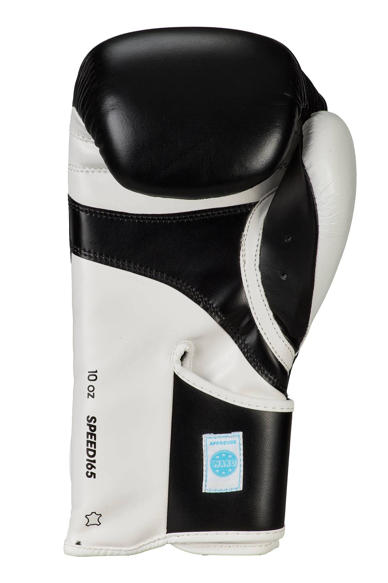 ADIDAS WAKO Approved Kickboxing Fight Gloves, Cowhide Cuir Leather Speed 165 adiSBG165, 10 Oz Boxing Gloves