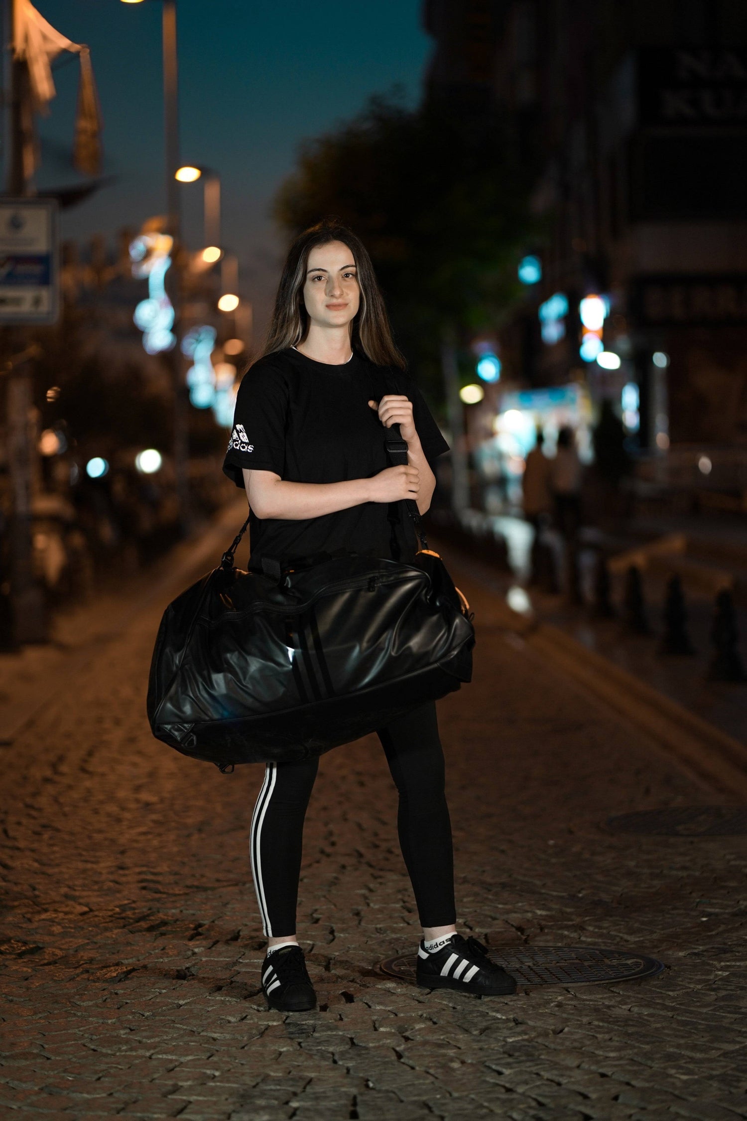 ADIDAS Cotton T-Shirt for Men & Women - Unisex Promo Basic 100% Cotton Tee Black & White ADIDAS Shirts - AdiTSG2/v2