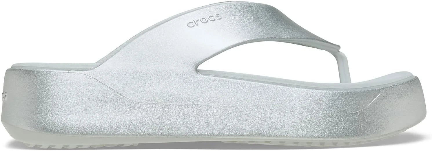 Crocs Getaway Platform Women’s Flip-Flop Sandals, Silver, US Size 6