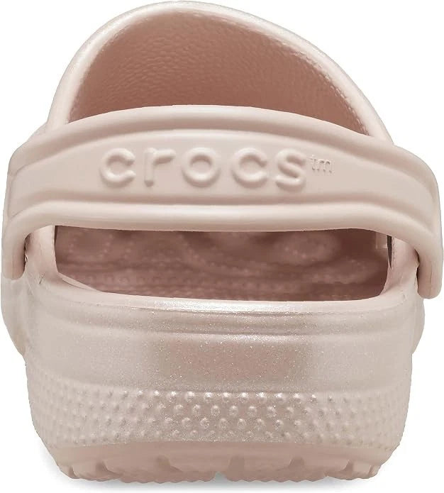 Crocs Classic Glitter Clog Kids’ Clogs, Pink Clay/Shimmer, US Size 5 Big Kid M