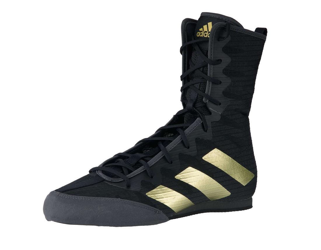 Adidas Box Hog 4 Boxing Shoes Black/Gold - Agile Footwork with Cushioned Comfort, GZ6116