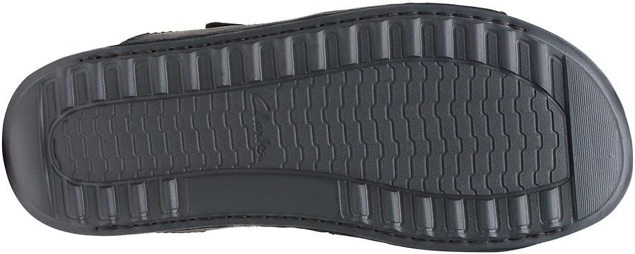 Clarks Crestview Easy Flat Sandal, Black Leather, US 7 Medium