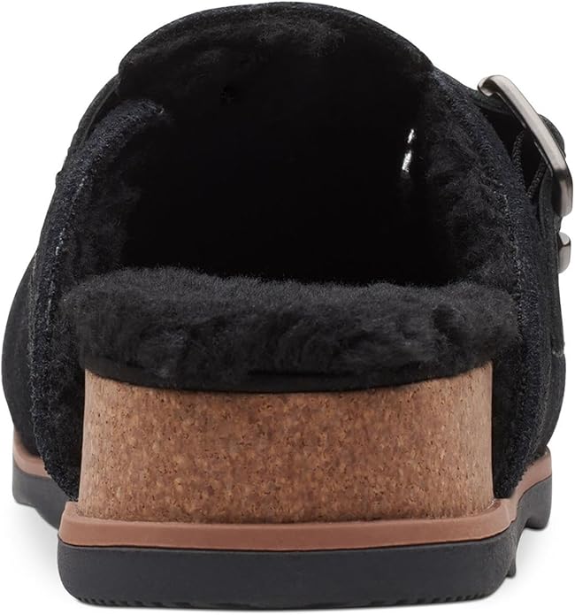 Clarks Brynn Slide Clog, Black Suede, US 5.5 Medium