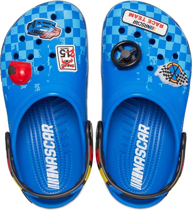Crocs NASCAR Classic Clog Kids’ Clogs, Bright Cobalt, US Size 4 Big Kid Medium