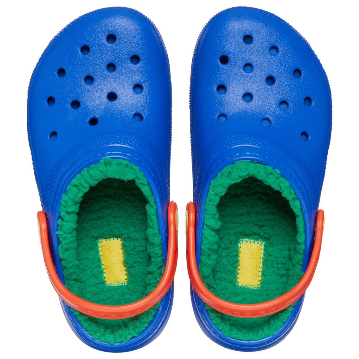 Crocs Classic Lined Clog Kids’ Clogs, Blue Bolt/Multi, US Size 5 Medium