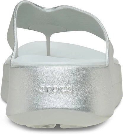 Crocs Getaway Platform Women’s Flip-Flop Sandals, Silver, US Size 6