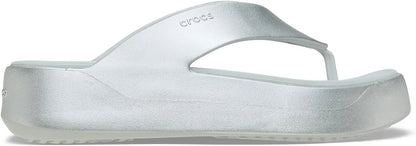 Crocs Getaway Platform Women’s Flip-Flop Sandals, Silver, US Size 6