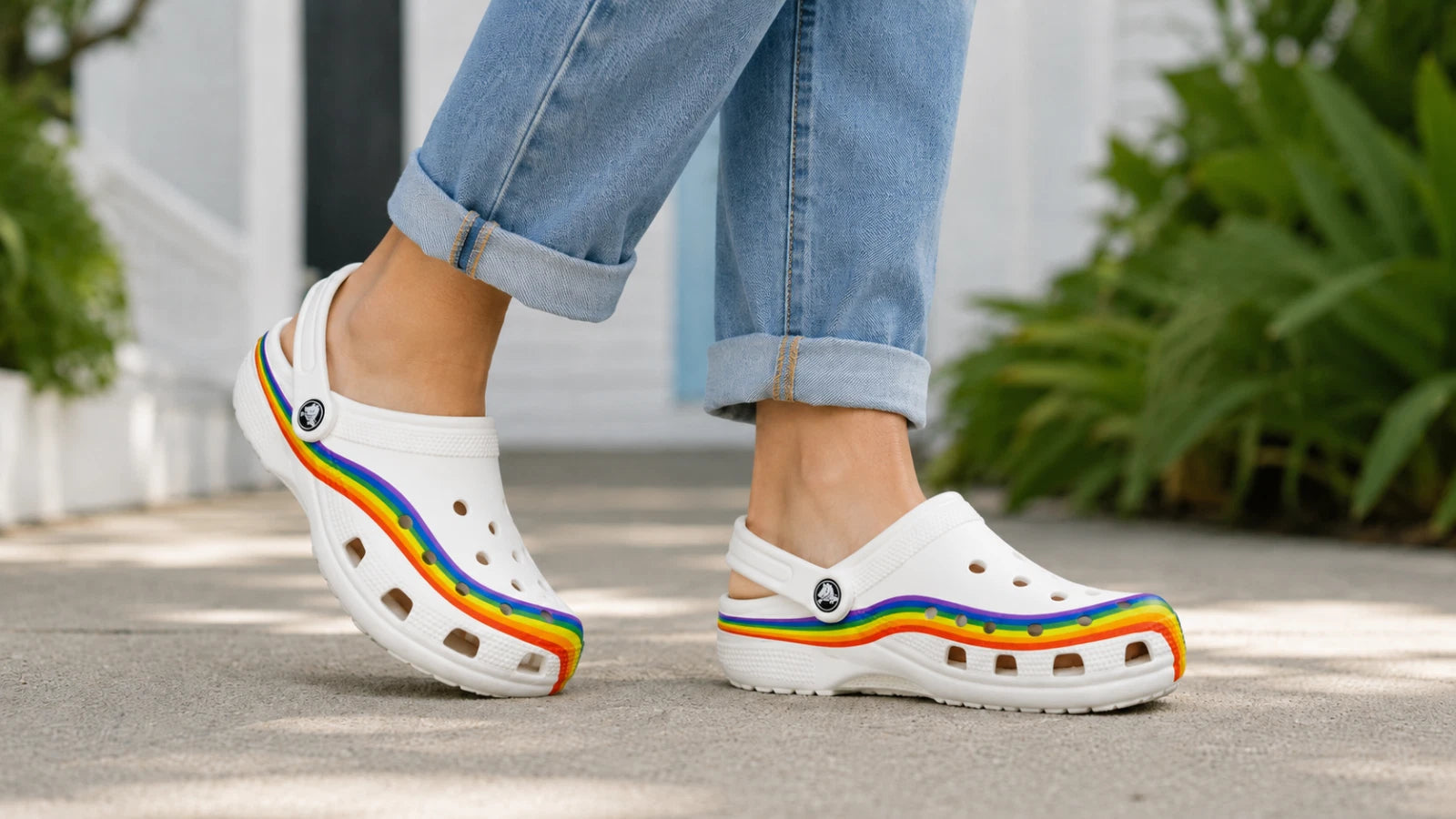 Crocs Classic Rainbow Dye Clog Unisex Clogs, Women’s US 6 / Men’s US 4