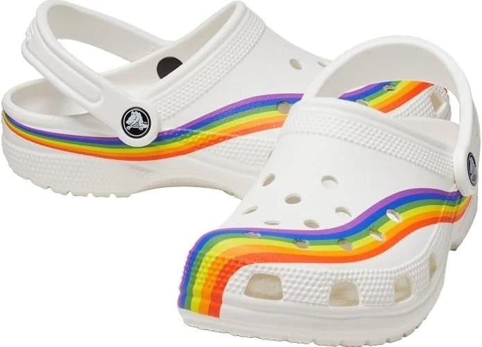 Crocs Classic Rainbow Dye Clog Unisex Clogs, Women’s US 6 / Men’s US 4