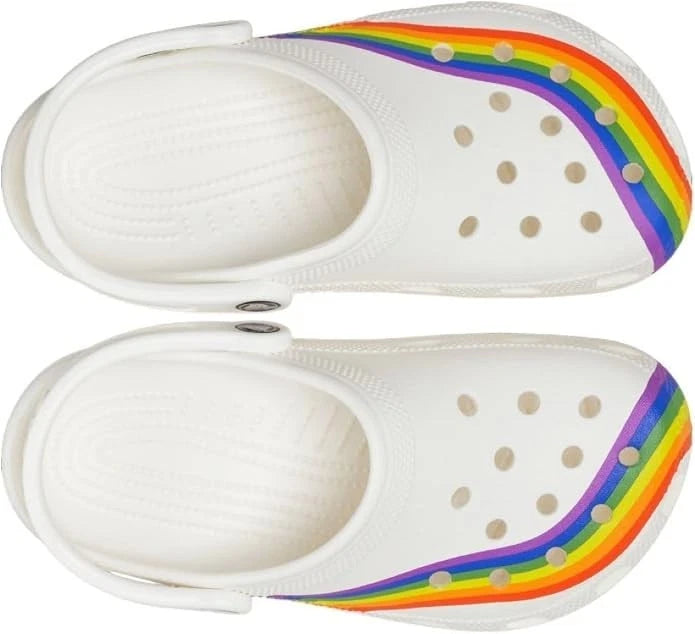 Crocs Classic Rainbow Dye Clog Unisex Clogs, Women’s US 6 / Men’s US 4