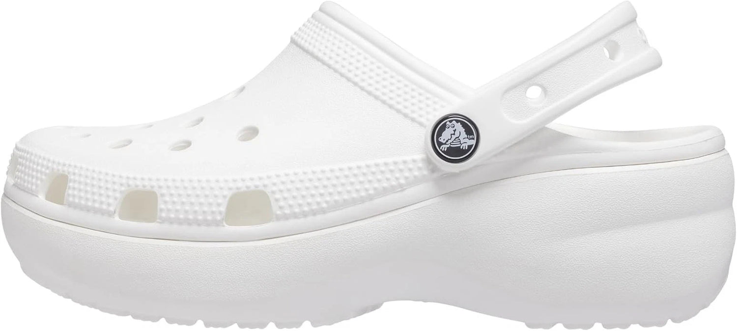 Crocs Classic Platform Clog Women’s Clogs, White, US Size 9