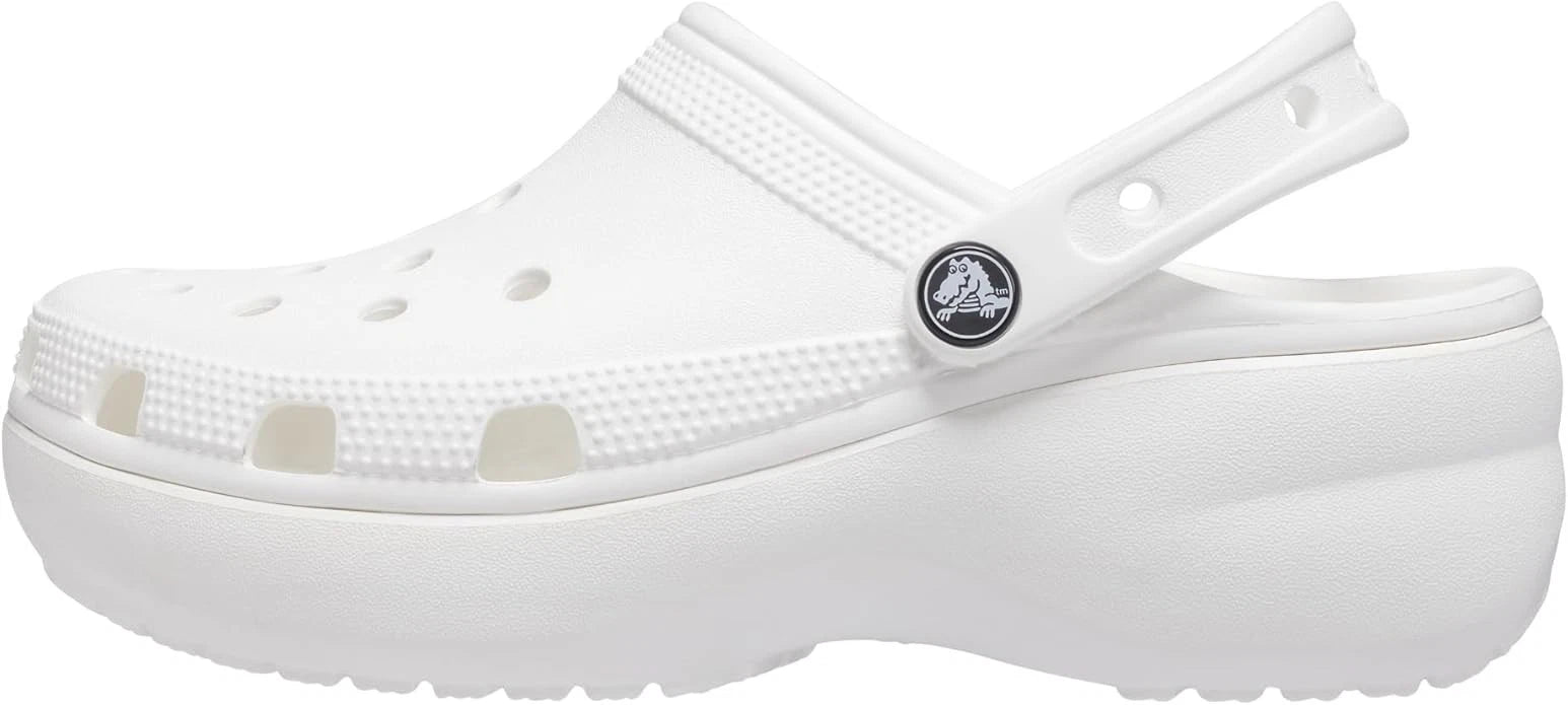 Crocs Classic Platform Clog Women’s Clogs, White, US Size 9