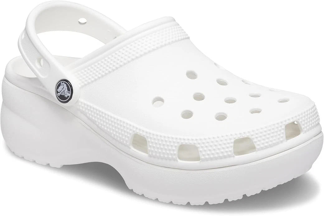 Crocs Classic Platform Clog Women’s Clogs, White, US Size 9