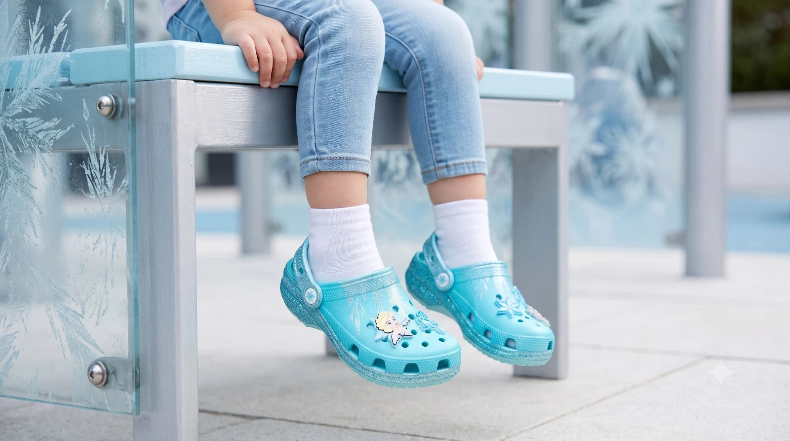 Crocs Classic Clog K Frozen Elsa Kids’ Clogs, Blue