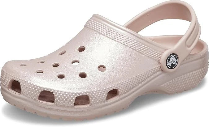 Crocs Classic Glitter Clog Kids’ Clogs, Pink Clay/Shimmer, US Size 5 Big Kid M