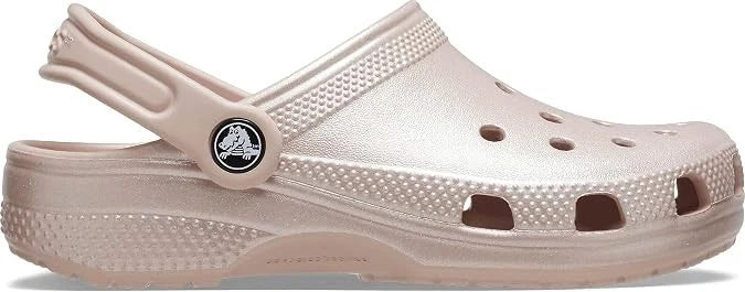 Crocs Classic Glitter Clog Kids’ Clogs, Pink Clay/Shimmer, US Size 5 Big Kid M