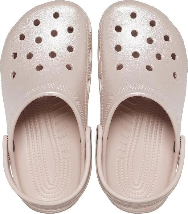 Crocs Classic Glitter Clog Kids’ Clogs, Pink Clay/Shimmer, US Size 5 Big Kid M