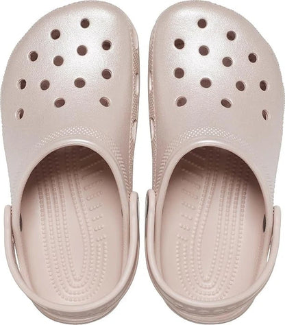 Crocs Classic Glitter Clog Kids’ Clogs, Pink Clay/Shimmer, US Size 5 Big Kid M
