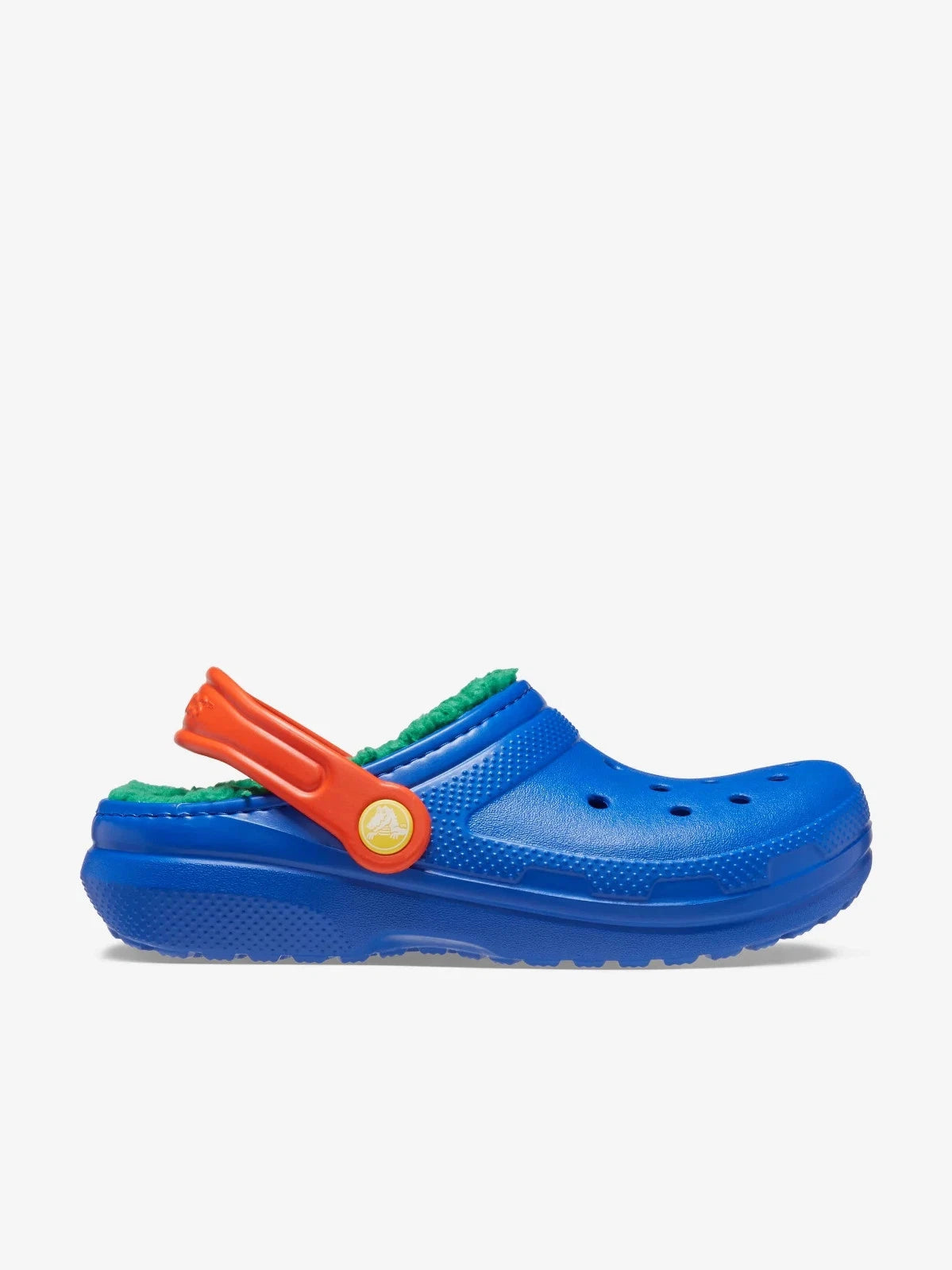 Crocs Classic Lined Clog Kids’ Clogs, Blue Bolt/Multi, US Size 5 Medium