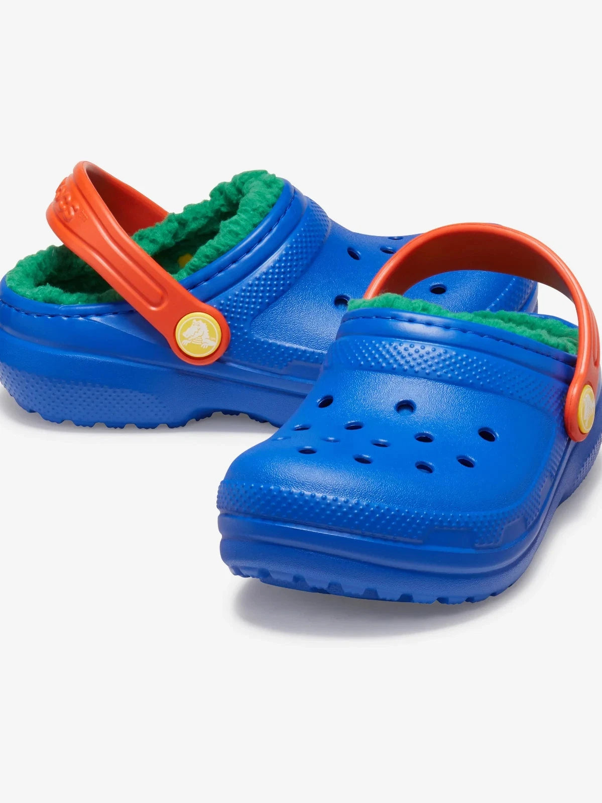 Crocs Classic Lined Clog Kids’ Clogs, Blue Bolt/Multi, US Size 5 Medium
