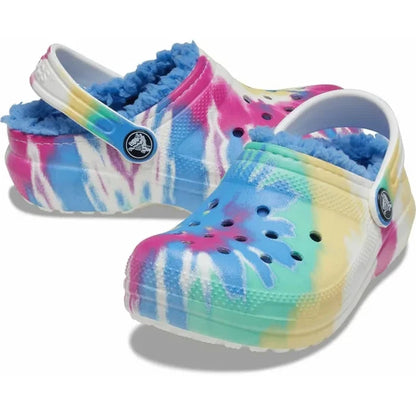 Crocs Classic Tie Dye Lined Clogs – Powder Blue/Multi, W6/M4
