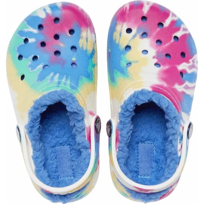 Crocs Classic Tie Dye Lined Clogs – Powder Blue/Multi, W6/M4