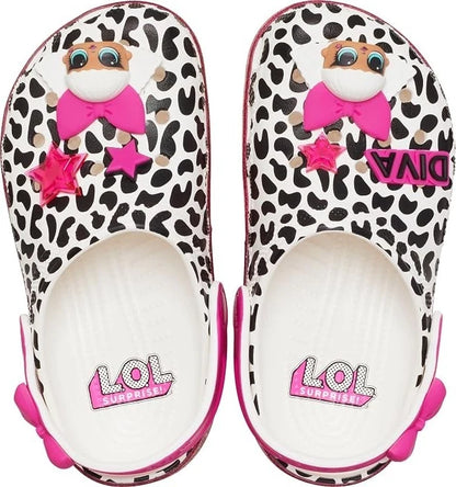 Crocs LOL Surprise Diva Classic Big Kid Clogs. Black/White,