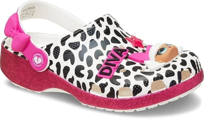 Crocs LOL Surprise Diva Classic Big Kid Clogs. Black/White,