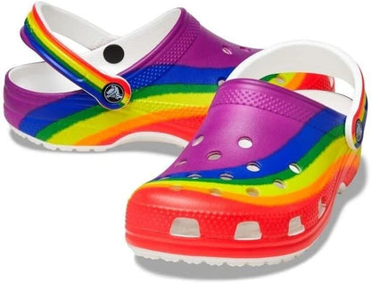 Crocs Classic Graphic Clog Unisex Clogs, Rainbow